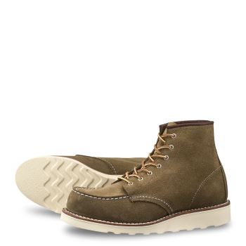 Red Wing 6-inch Classic Moc Short Boot in Mohave Leather Womens Heritage Boots Olive - Style 3377